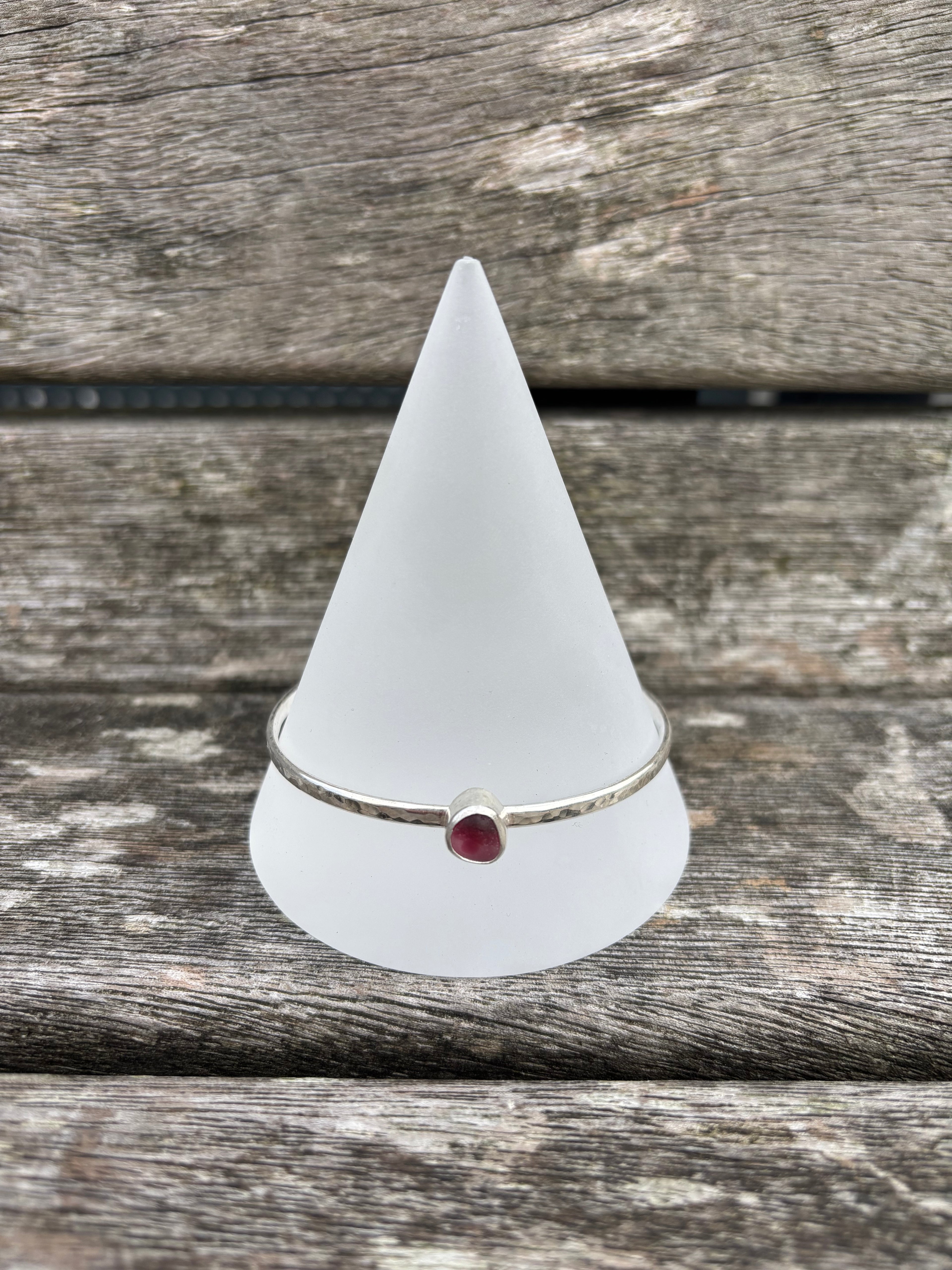 Pink Seaglass Bangle