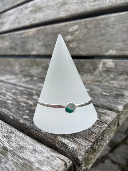 Green Multi Seaglass Bangle