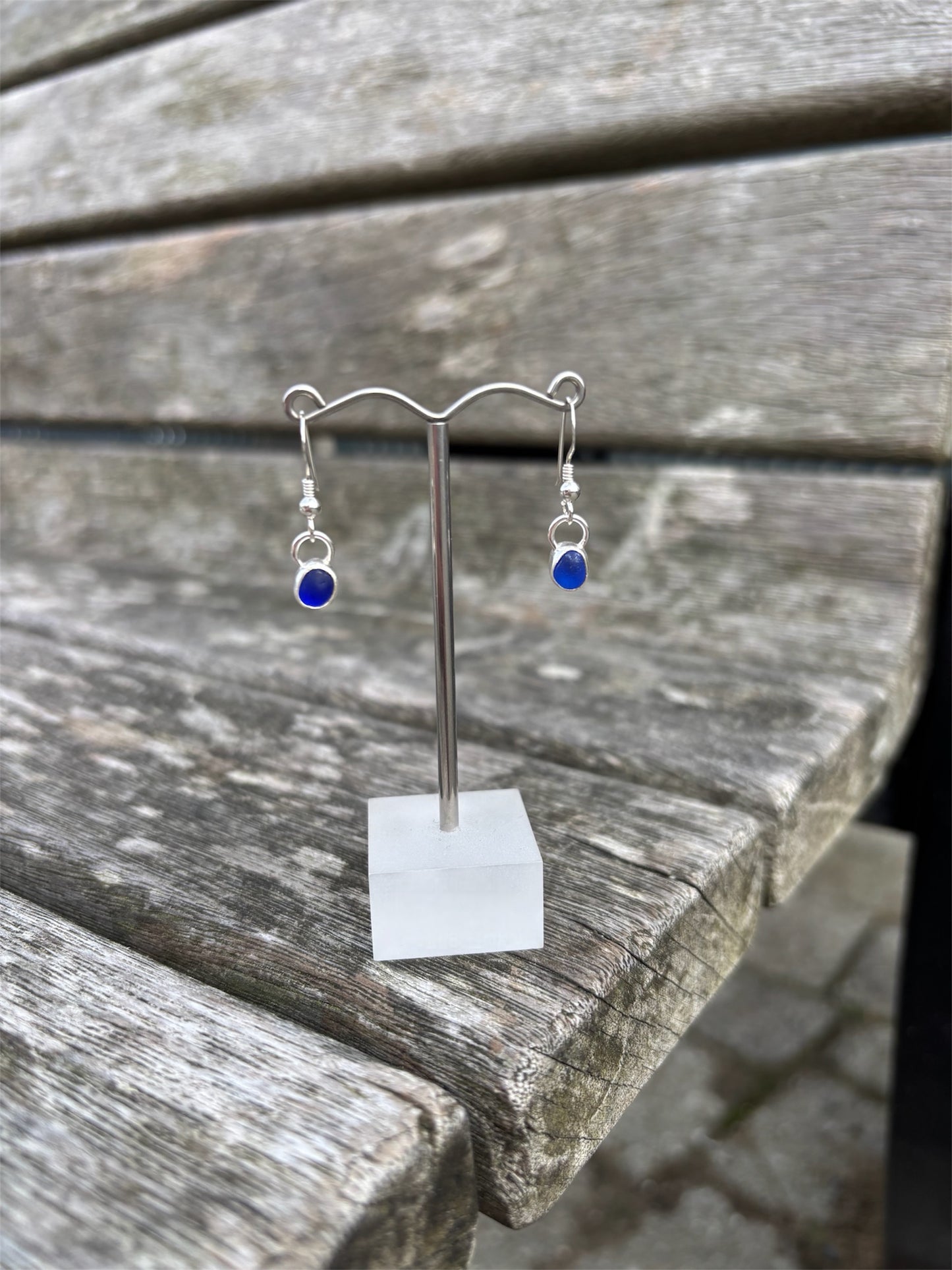 Colbolt Blue Seaglass Drop Earrings