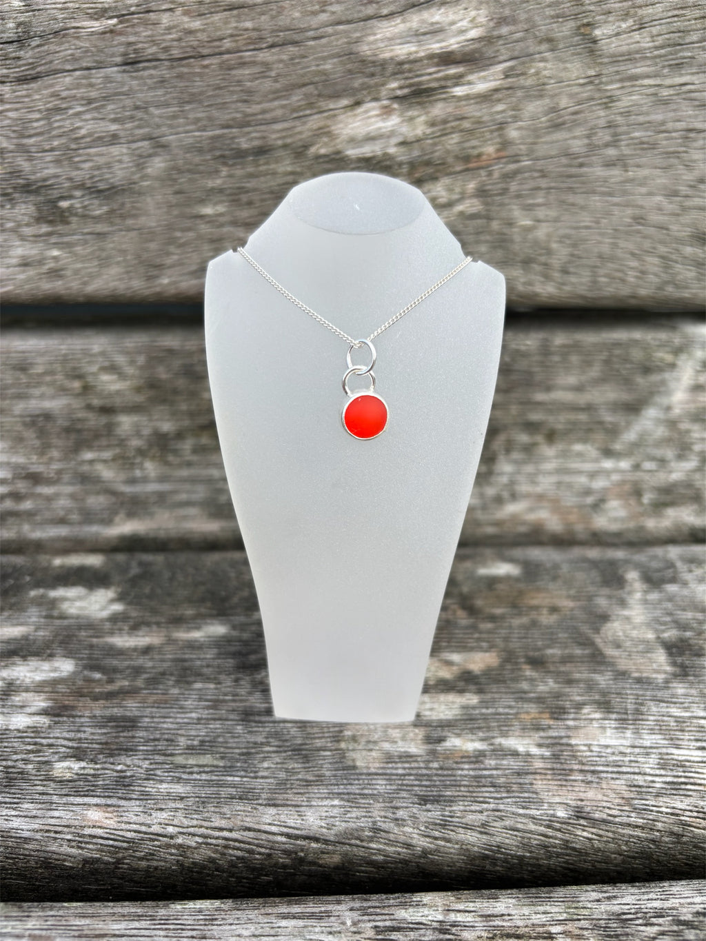 Orange Seaglass Necklace