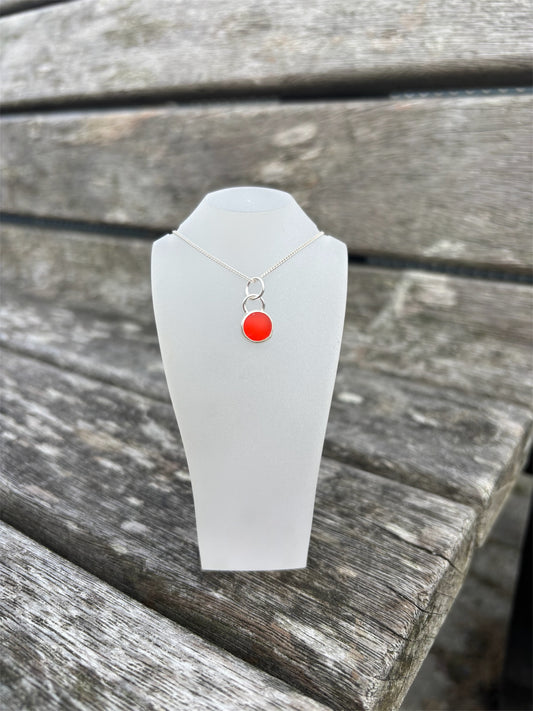 Orange Seaglass Necklace