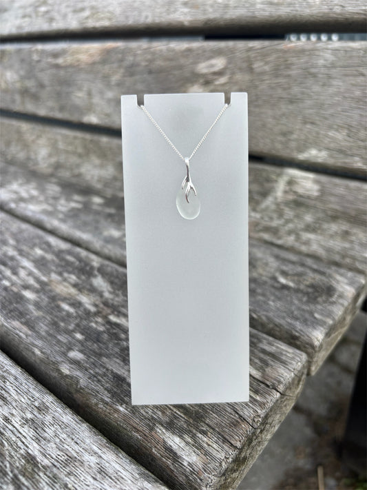 White Seaglass Necklace