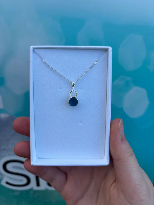 Bright Blue Seaglass Necklace