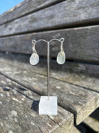 White Seaglass Drop Earrings