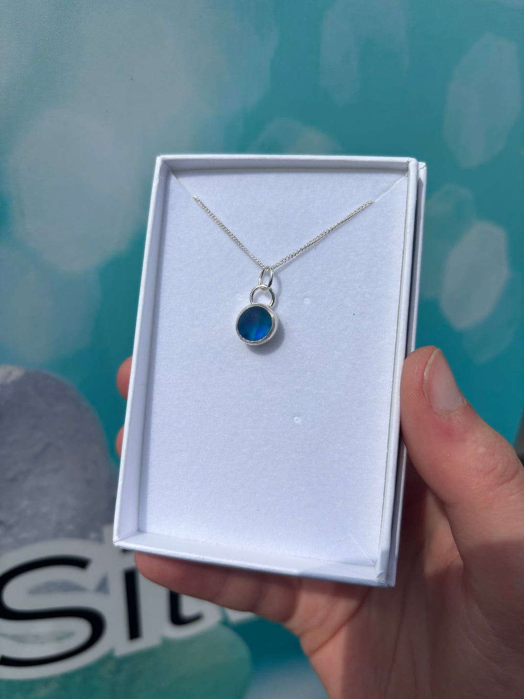 Multi Blue Seaglass Necklace