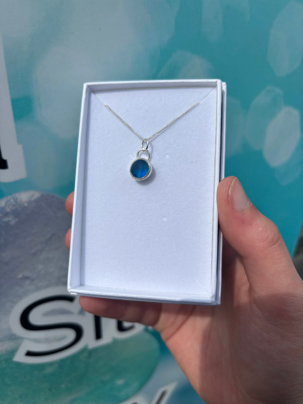 Multi Blue Seaglass Necklace