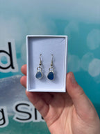 Multi Blue Seaglass Drop Earrings