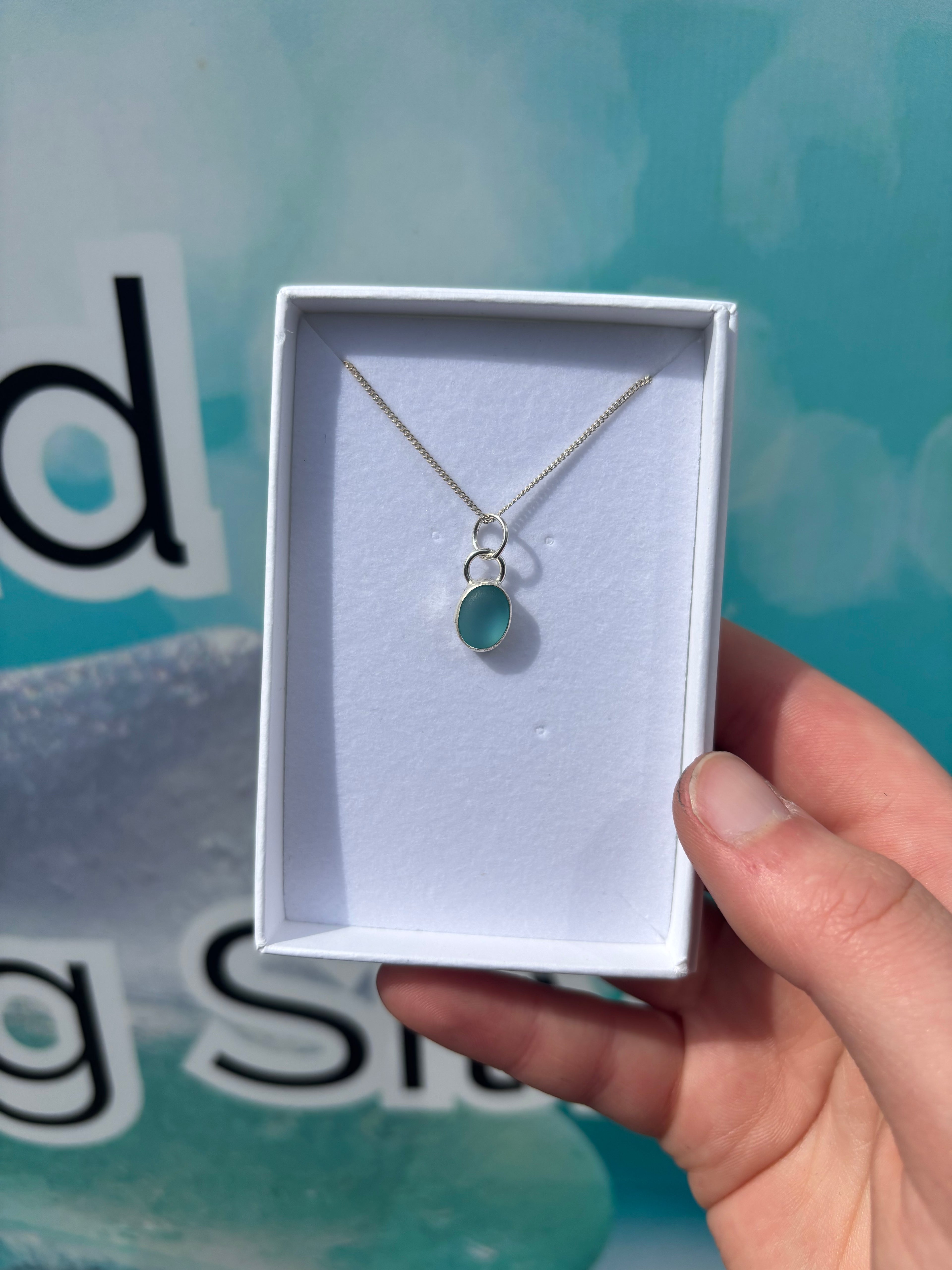 Sea Blue Seaglass Necklace