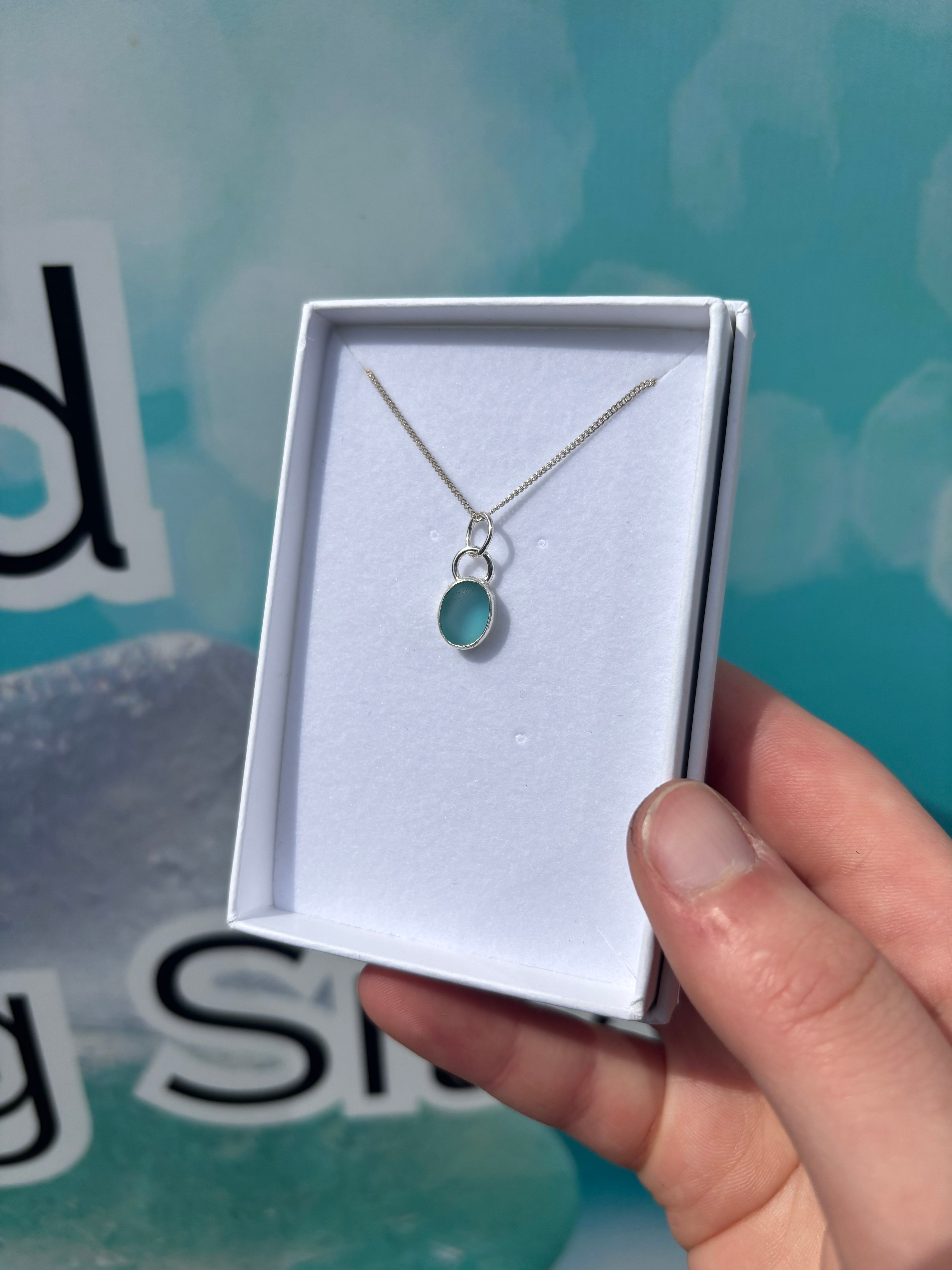Sea Blue Seaglass Necklace