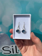 Cornflower Blue Seaglass Drop Earrings