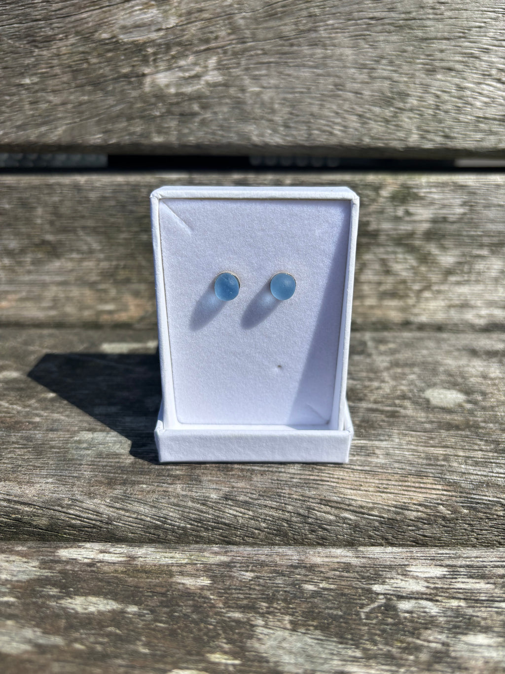Cornflower Blue Seaglass Studs