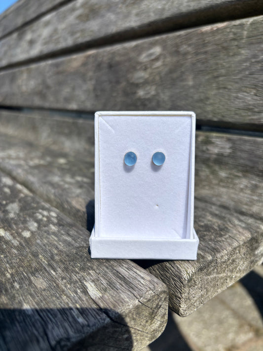 Cornflower Blue Seaglass Studs