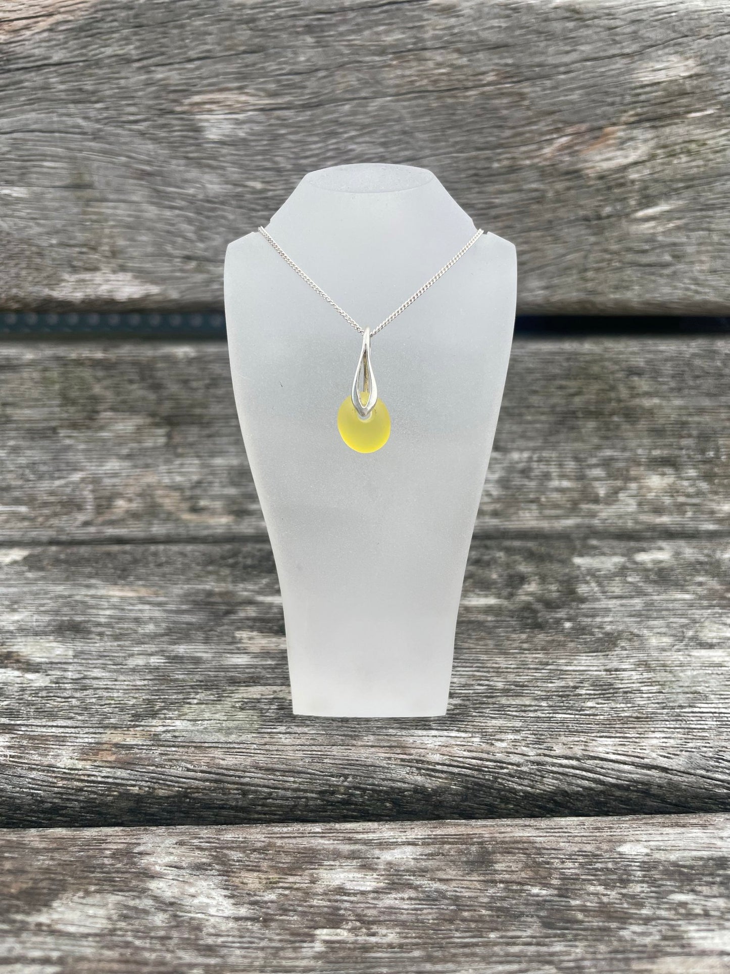 Yellow Seaglass Necklace