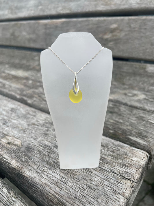 Yellow Seaglass Necklace