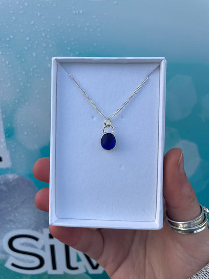 Colbolt Blue Seaglass Necklace