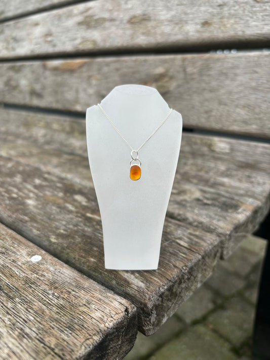 Yellow and Orange Multi Seaglass Necklace
