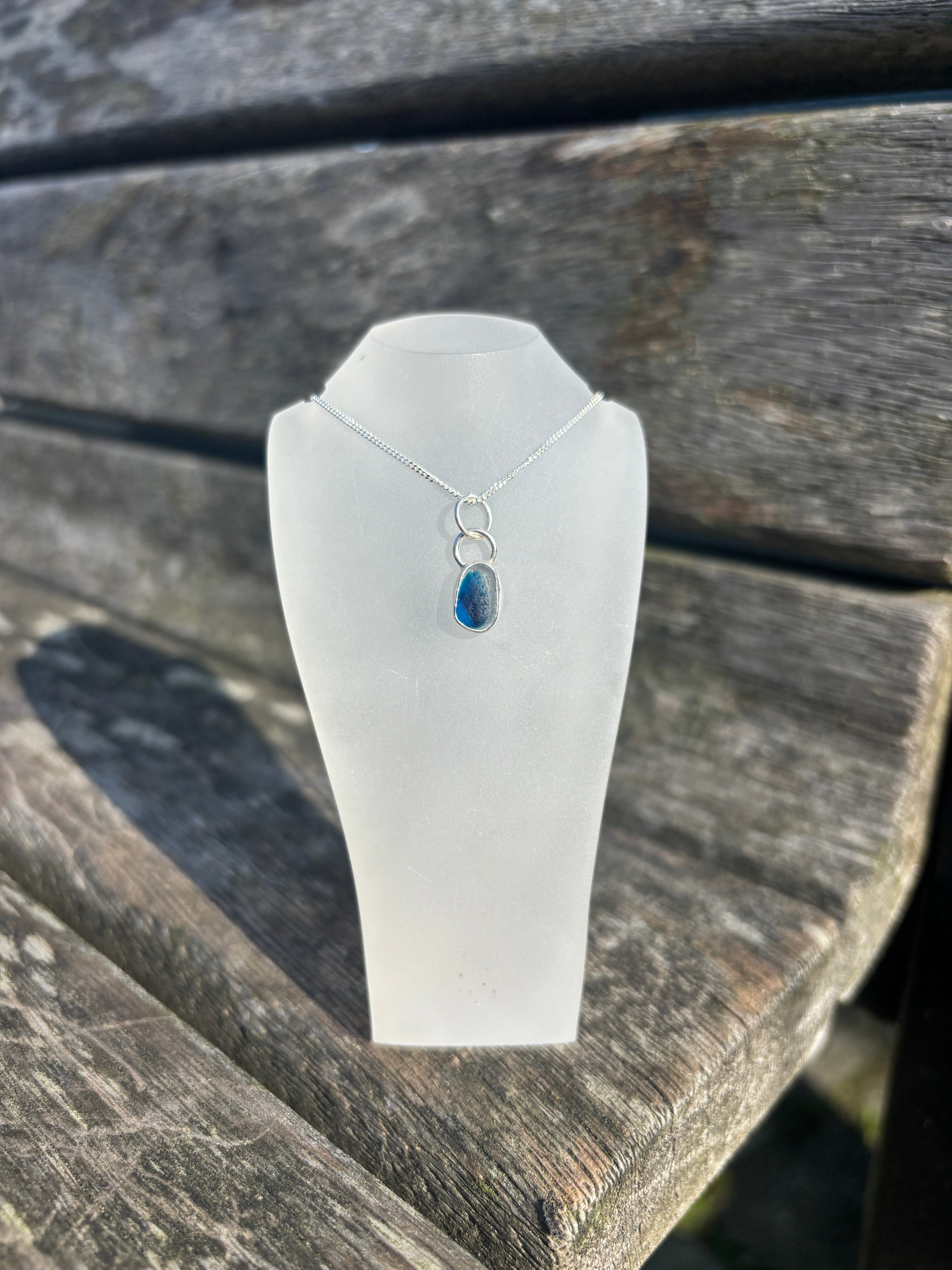 Multi Blue Seaglass Necklace