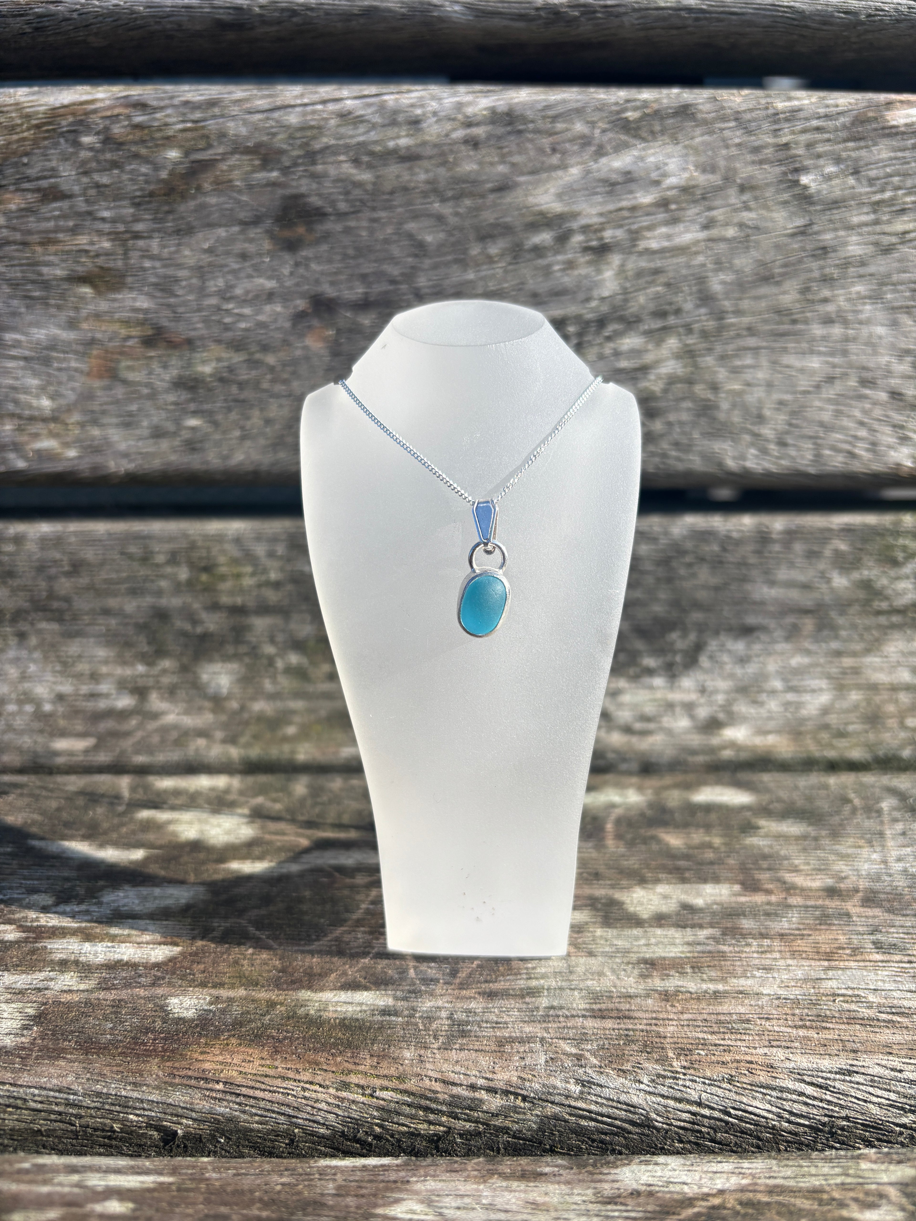 Sea Blue Seaglass Necklace