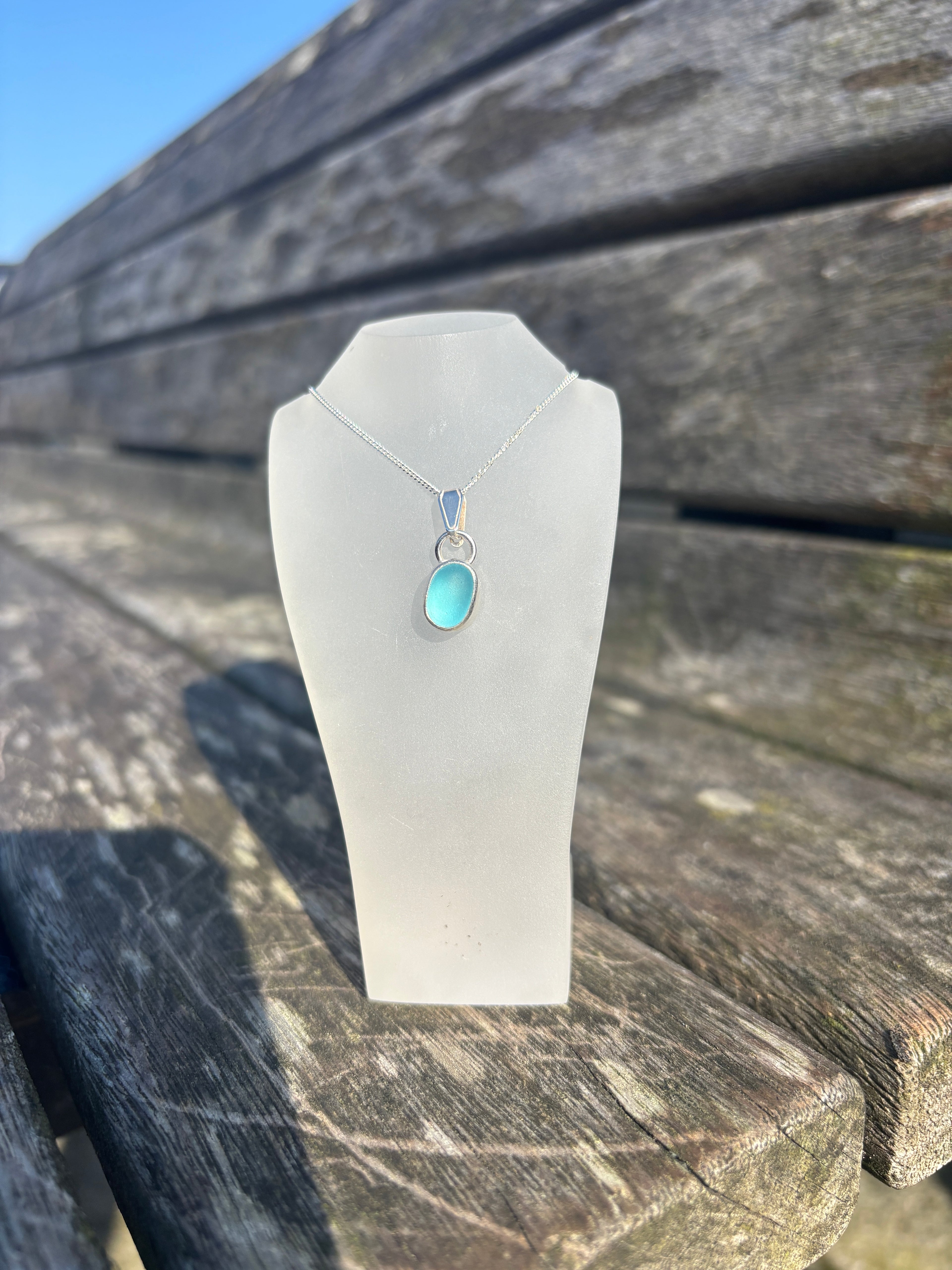 Sea Blue Seaglass Necklace