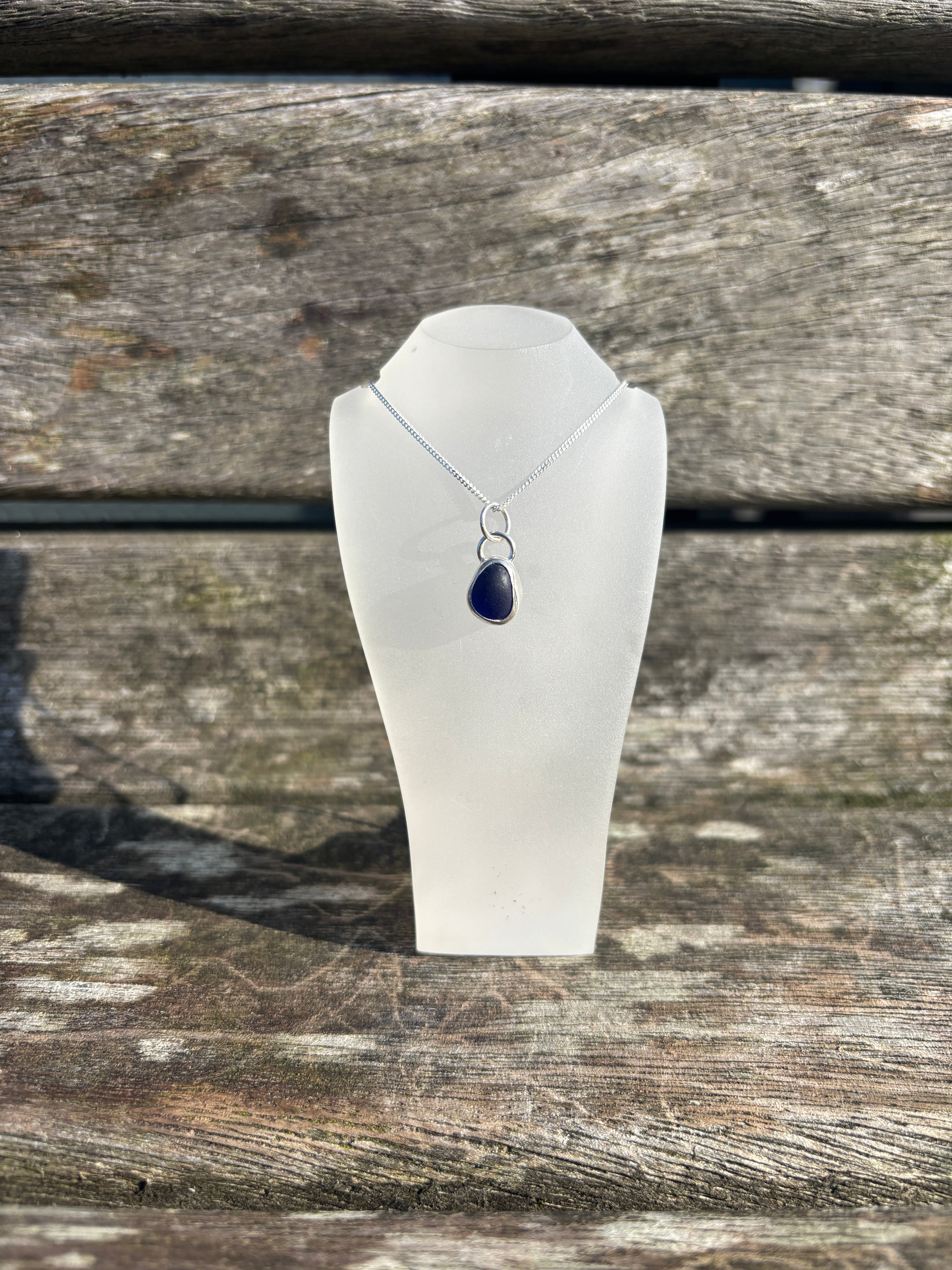 Colbolt Blue Seaglass Necklace