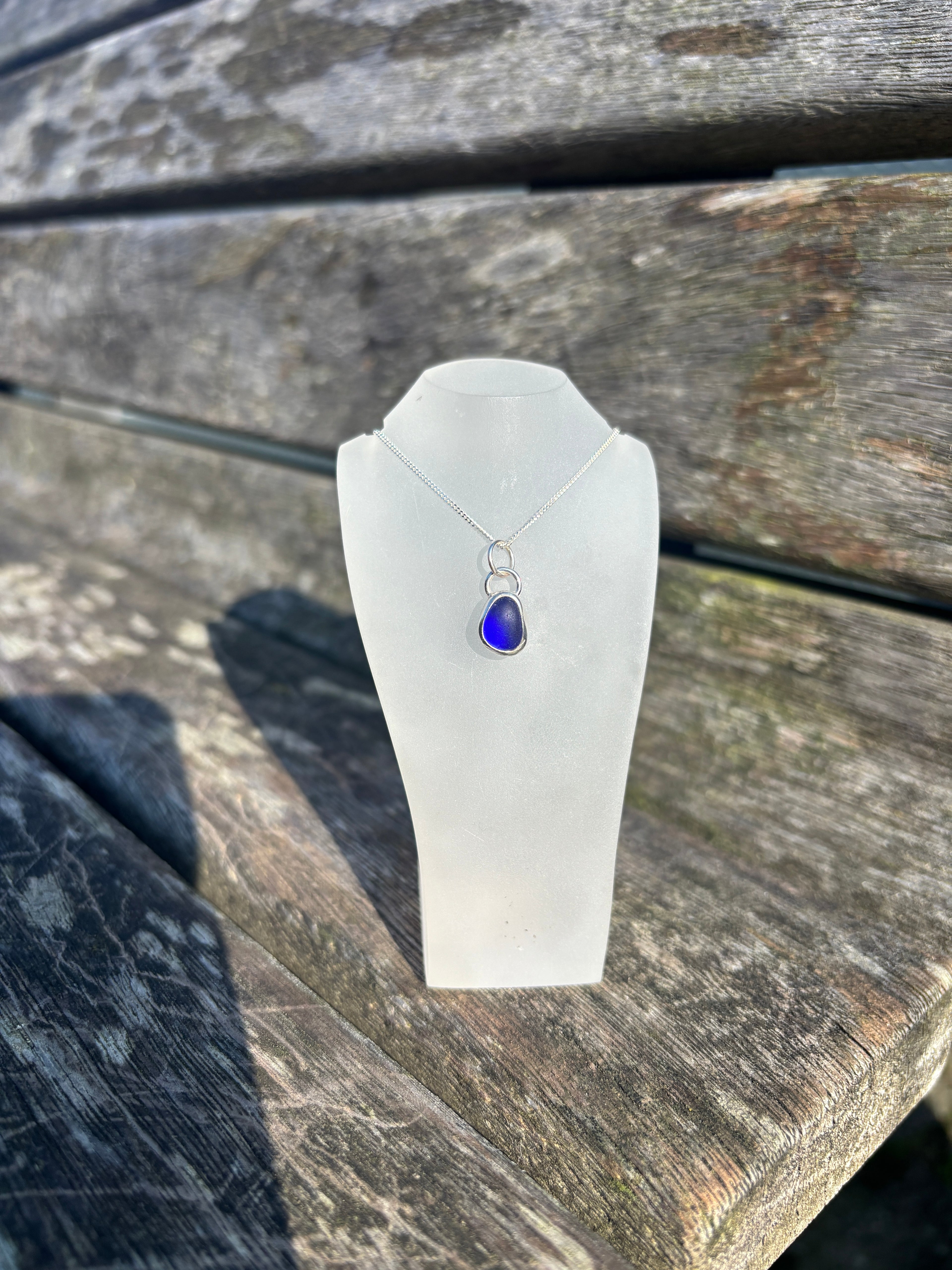 Colbolt Blue Seaglass Necklace