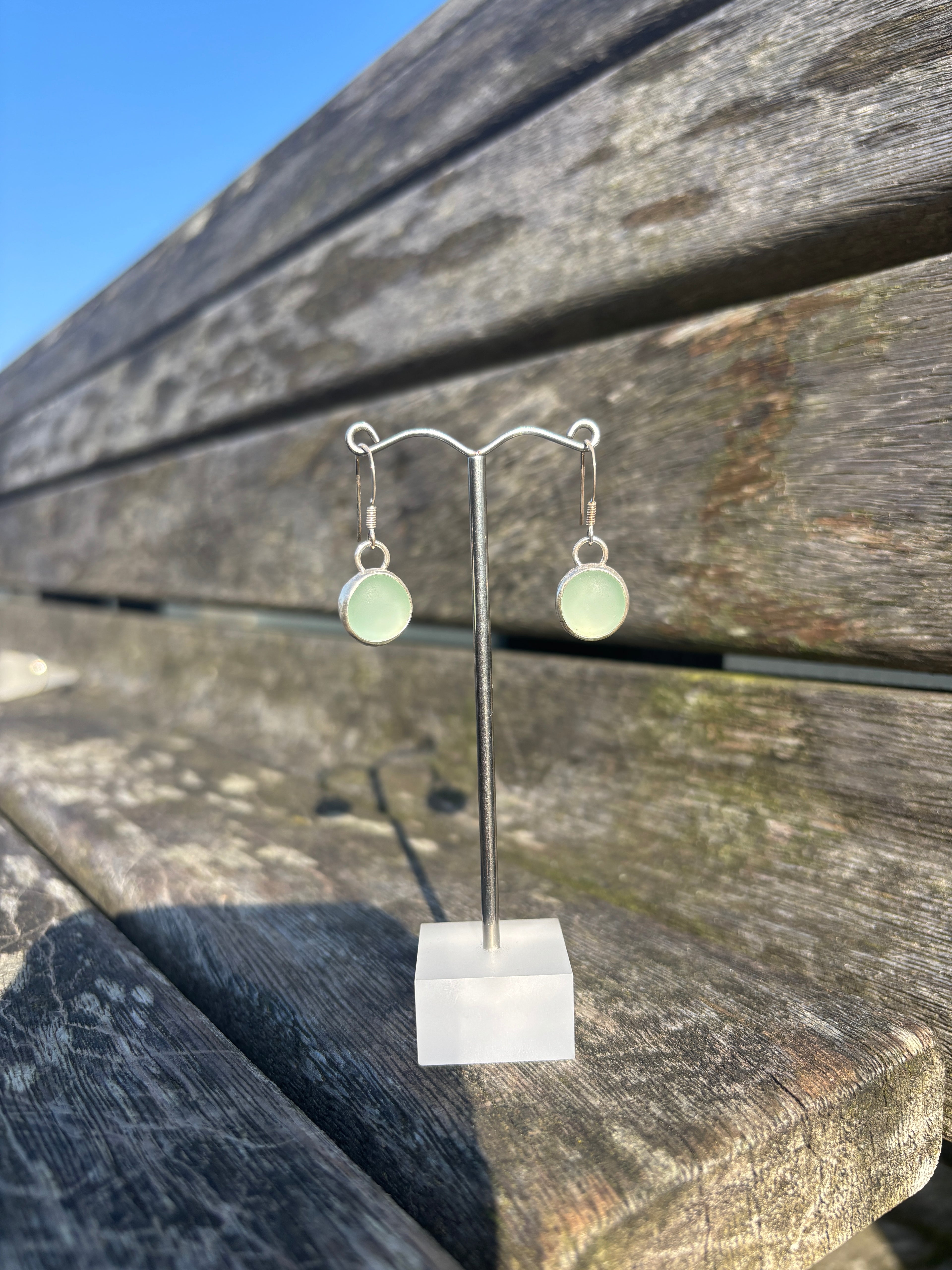Seafoam Seaglass Drop Earrings