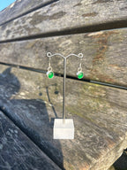 Green Seaglass Drop Earrings