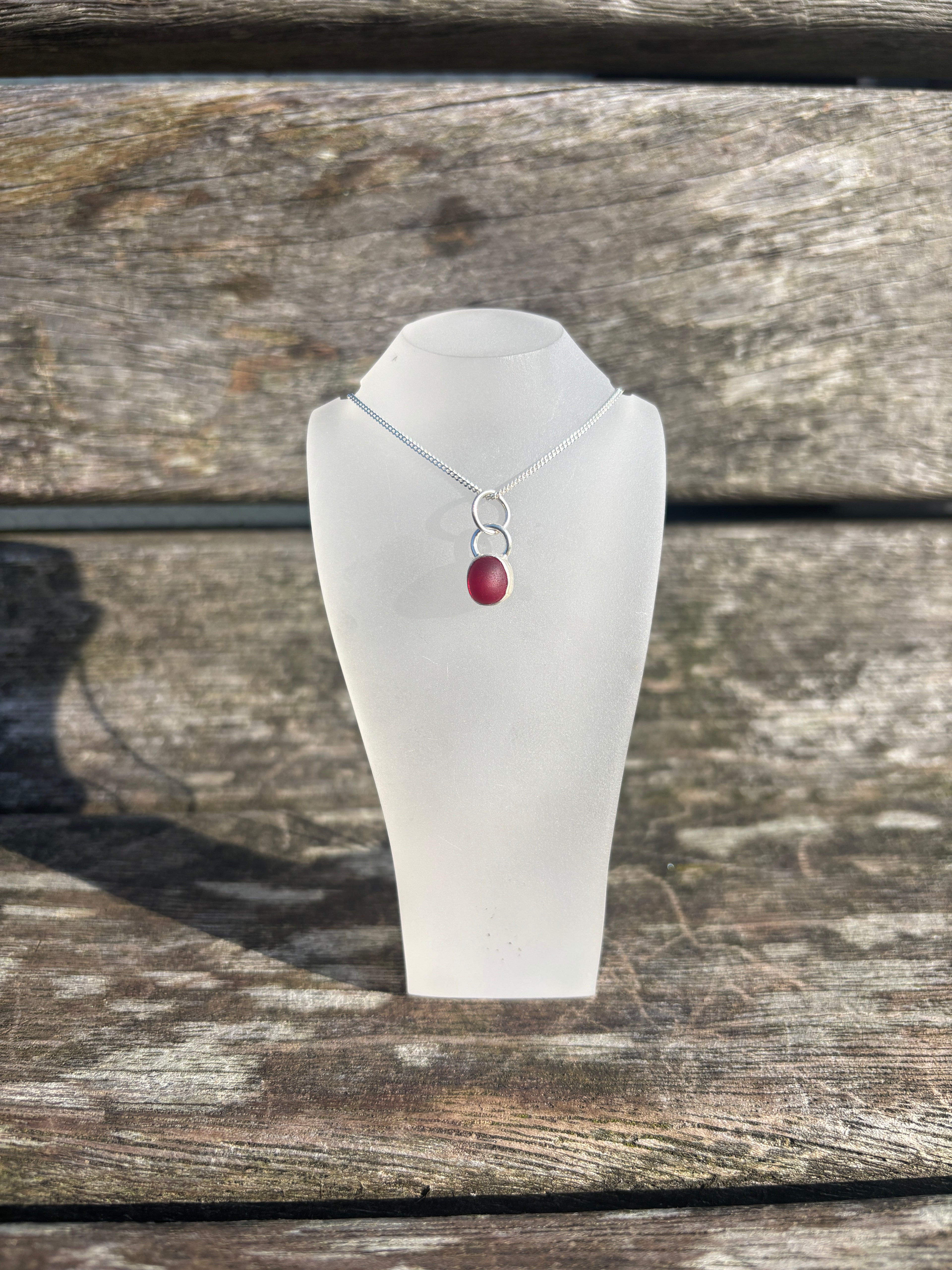 Red Seaglass Necklace