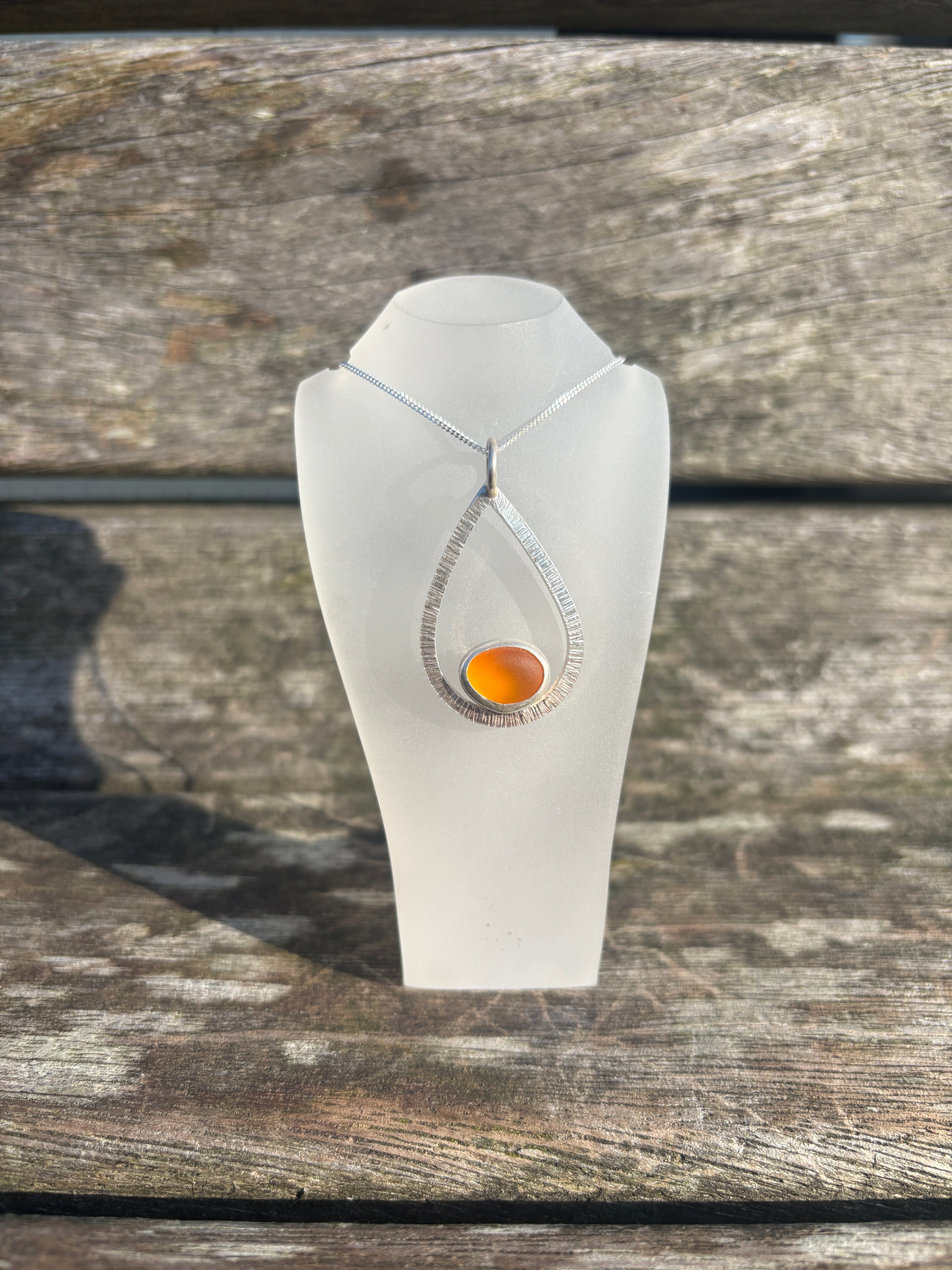 Orange Seaglass Necklace
