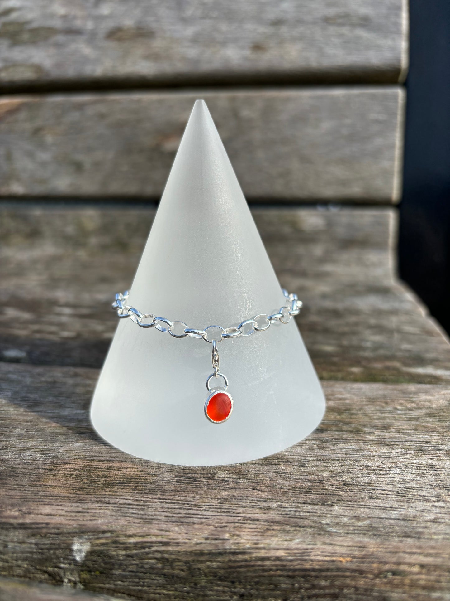 Orange Seaglass Charm