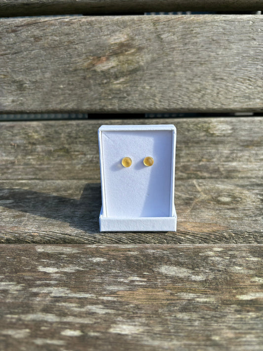 Yellow Seaglass Studs