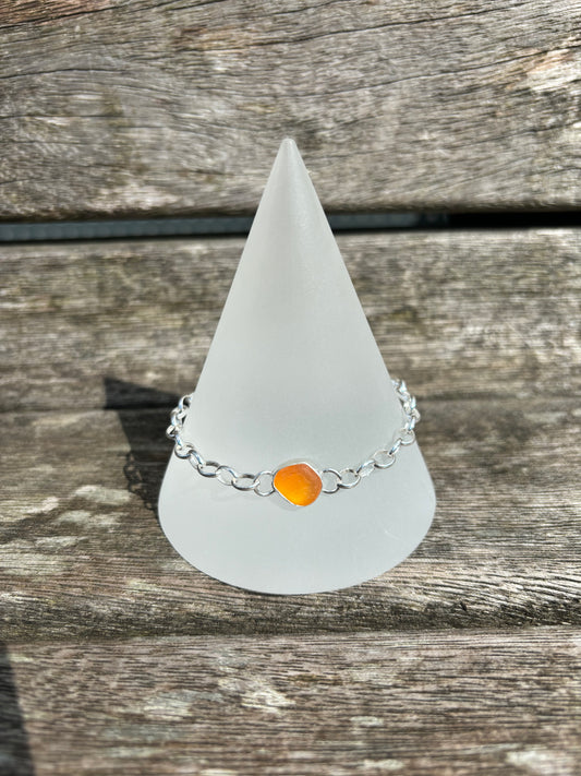 Orange Seaglass Bracelet