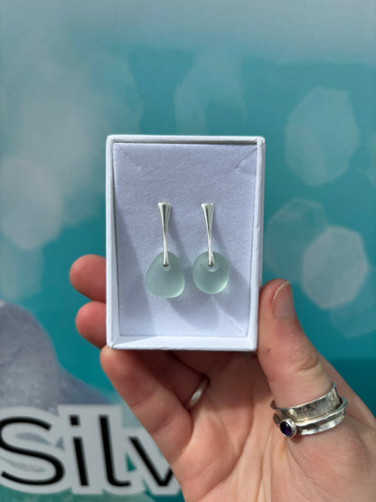 Seafoam Seaglass Drop Earrings