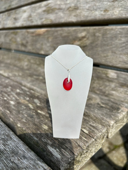 Red Seaglass Necklace