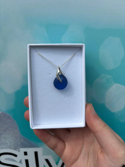 Colbolt Blue Seaglass Necklace