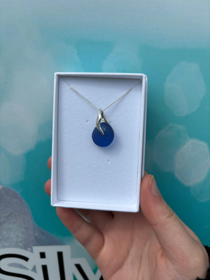 Colbolt Blue Seaglass Necklace