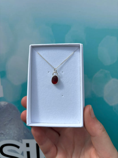 Red Seaglass Necklace