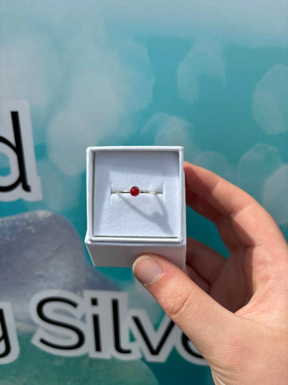 Red Seaglass Ring - Size K