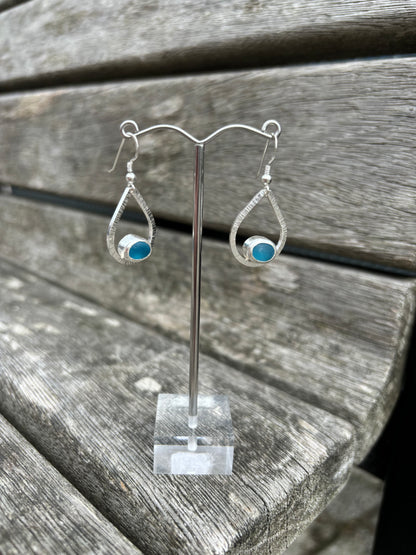 Sea Blue Seaglass Earrings