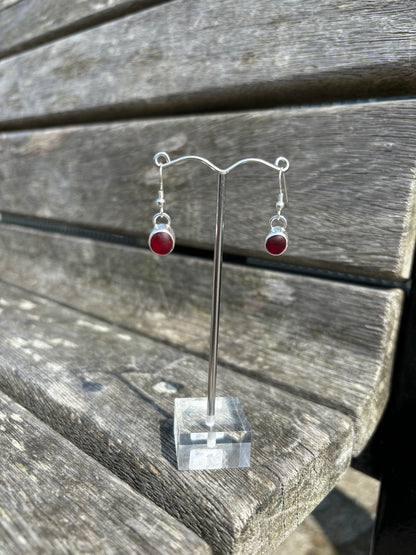 Red Seaglass Earrings