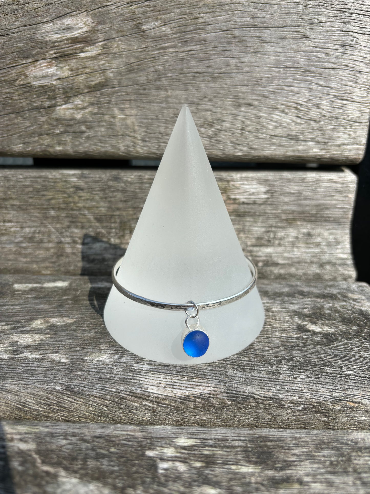 Cornflower Blue Seaglass Bangle