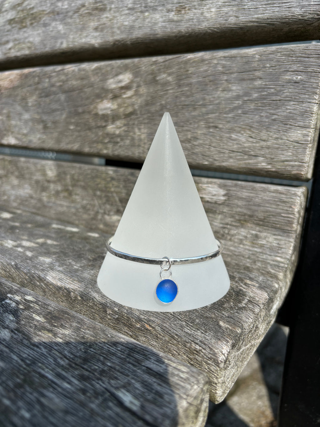 Cornflower Blue Seaglass Bangle