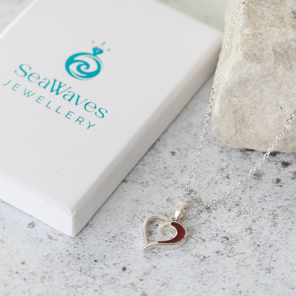 Hollow Heart Memorial Necklace