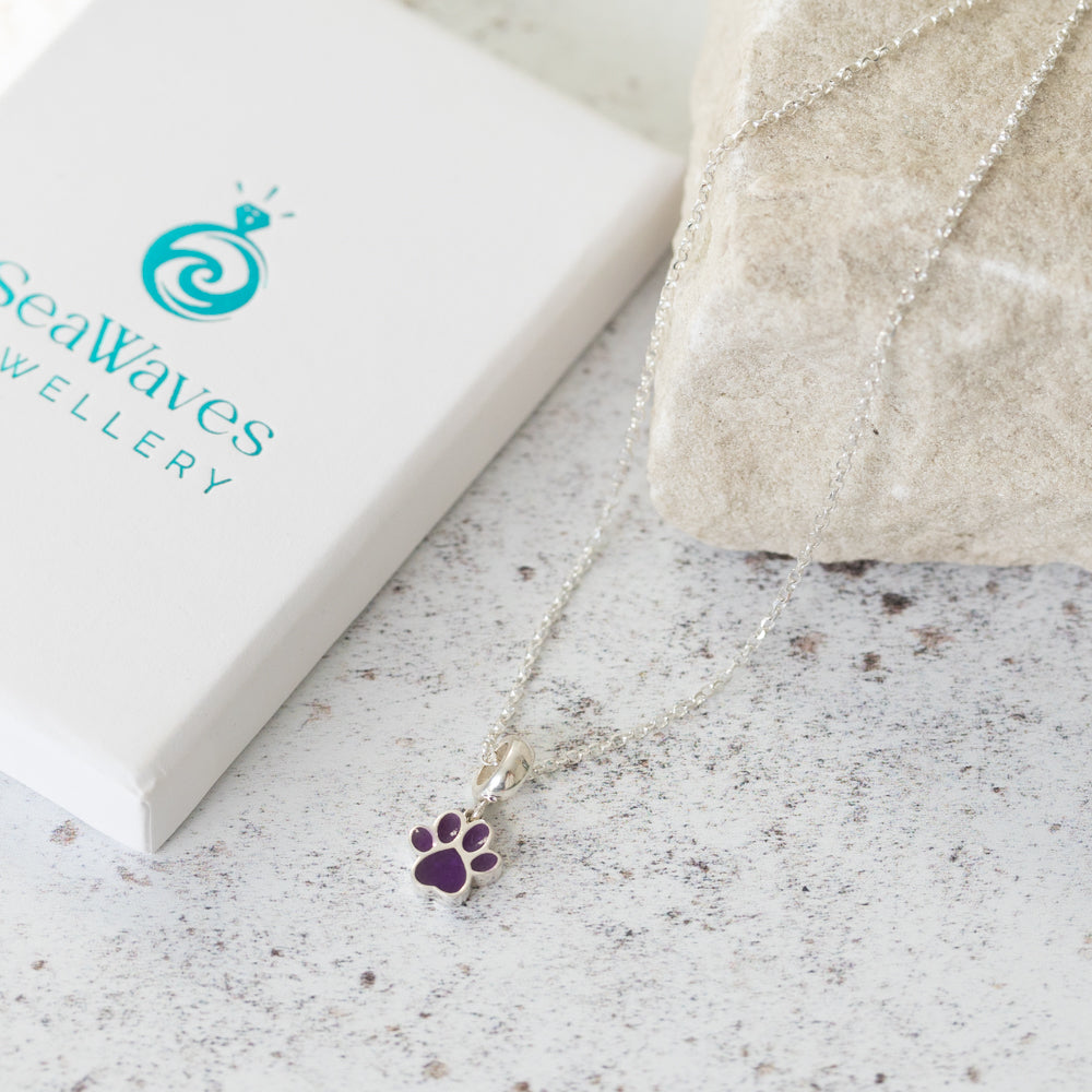 Paw Print Memorial Dangle Charm