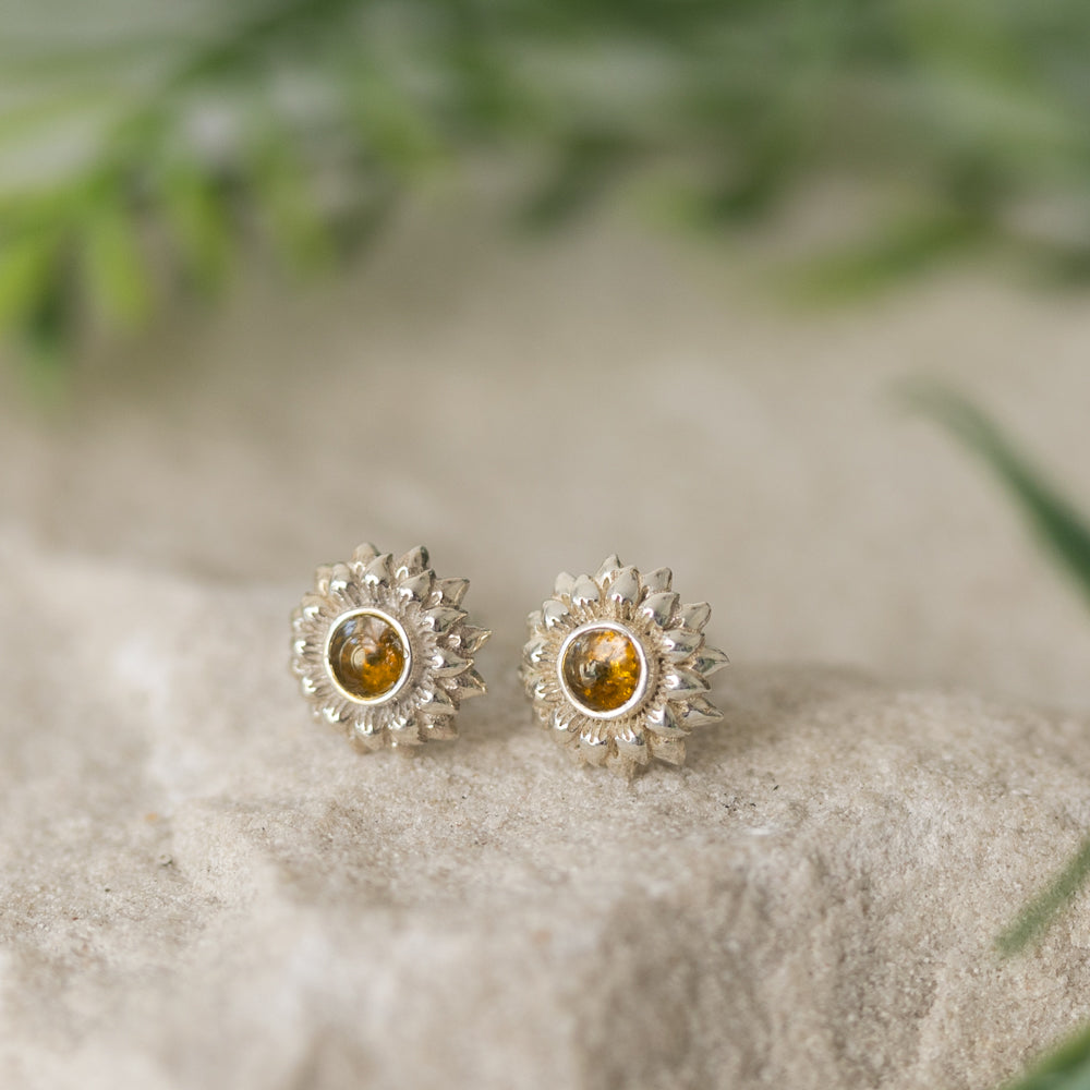 Sunflower Stud Memorial Earrings