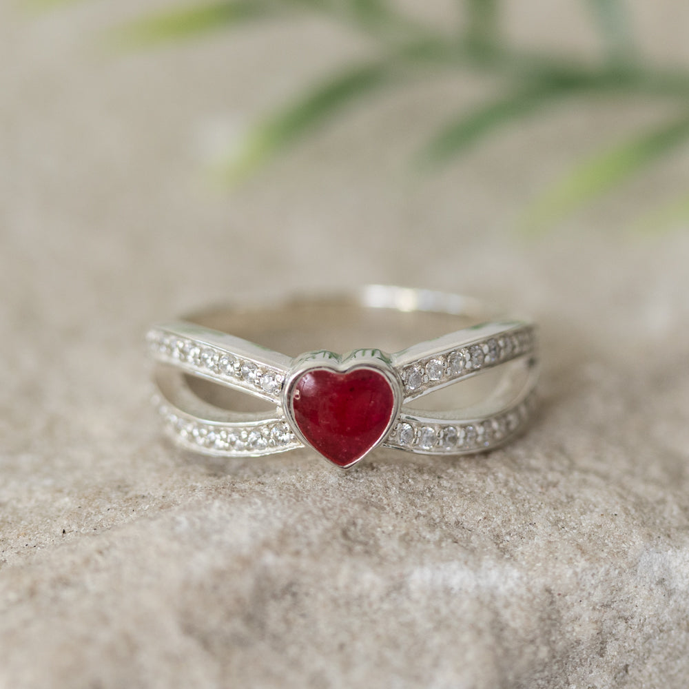 Heart Sparkle Memorial Ring
