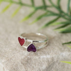 Double Heart Memorial Ring