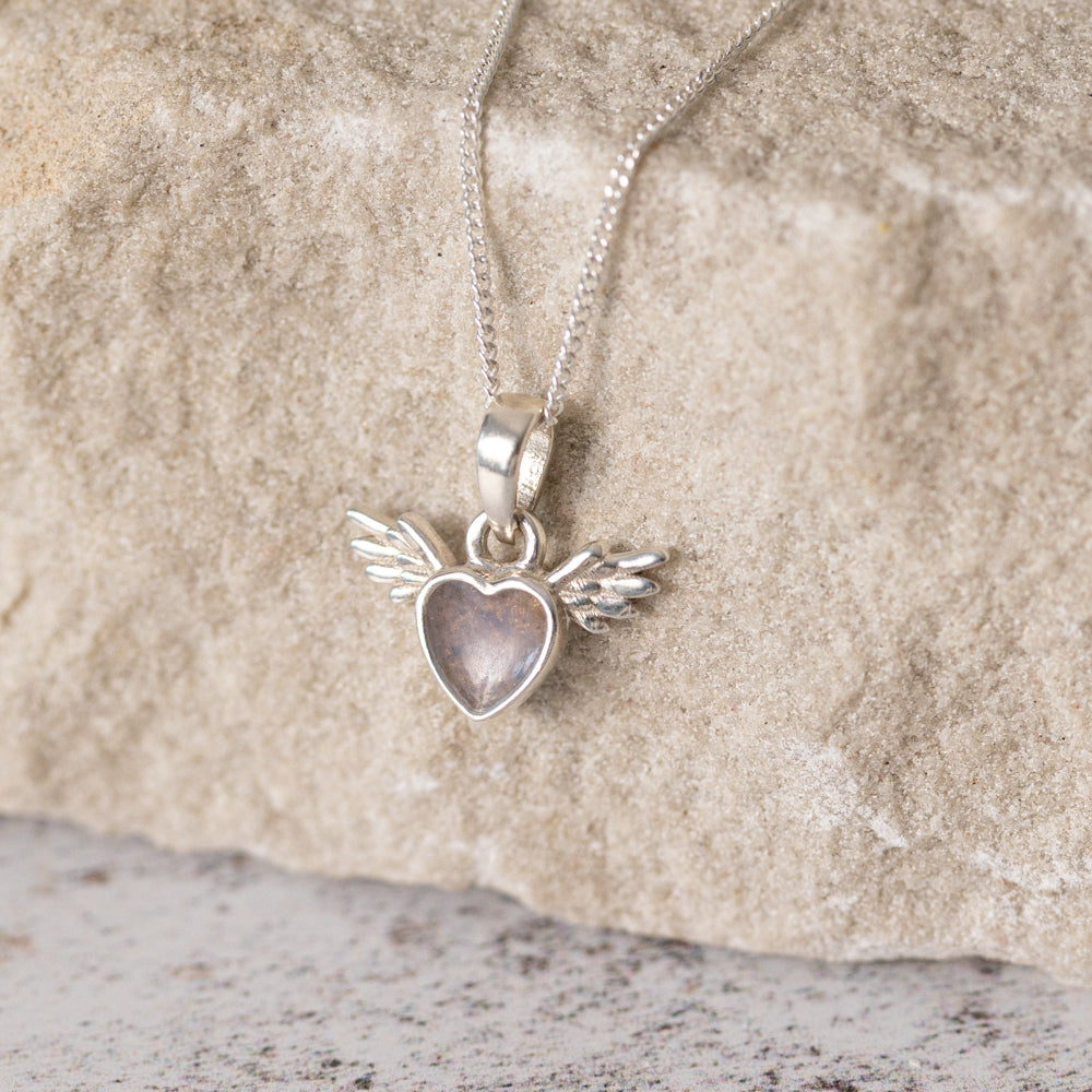 Cupid Heart Memorial Necklace