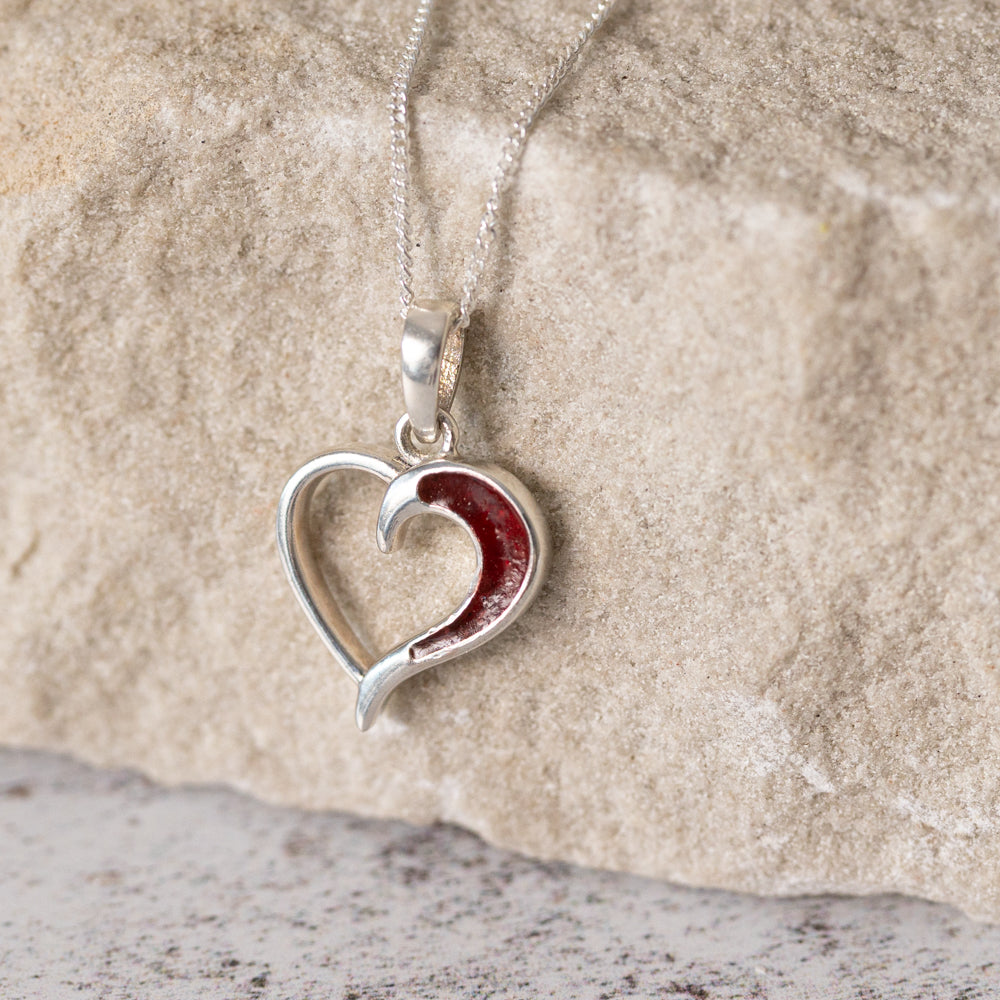 Hollow Heart Memorial Necklace