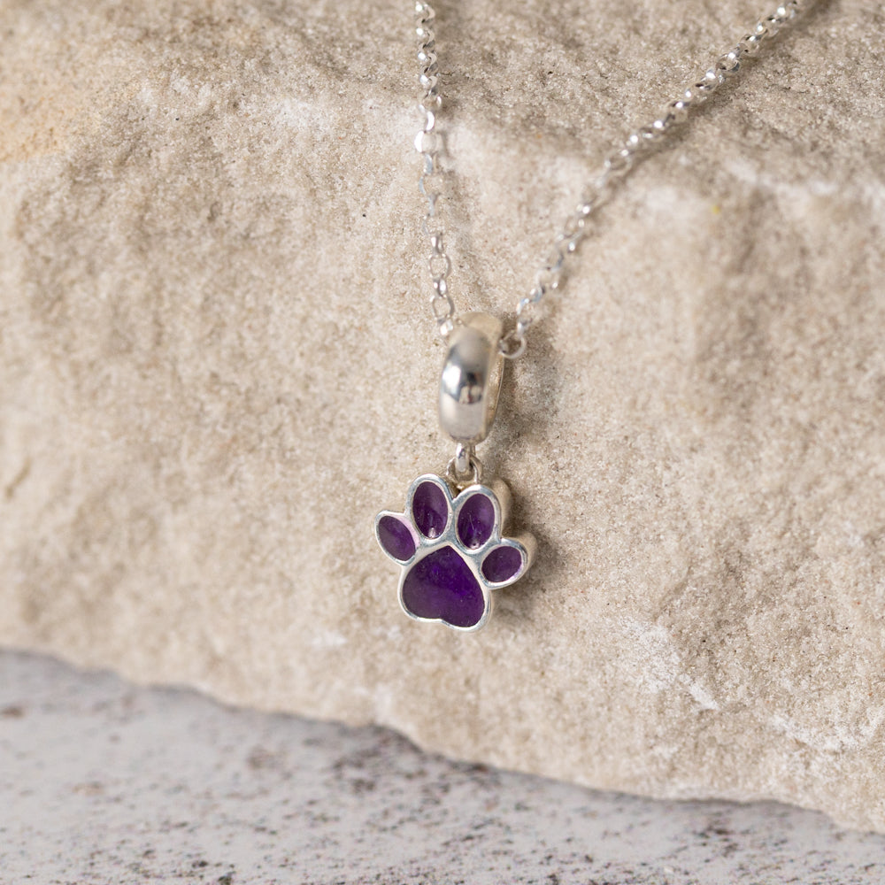 Paw Print Memorial Dangle Charm